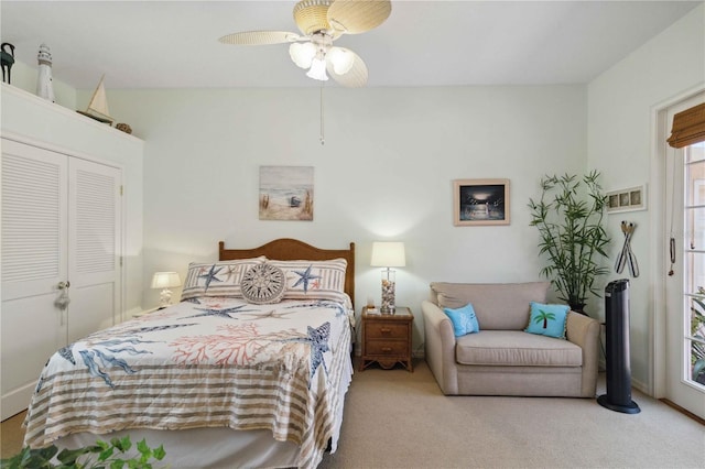 4804 Jacaranda Heights Dr, Venice, FL 34293 - carpeted bedroom featuring a ceiling fan and a closet