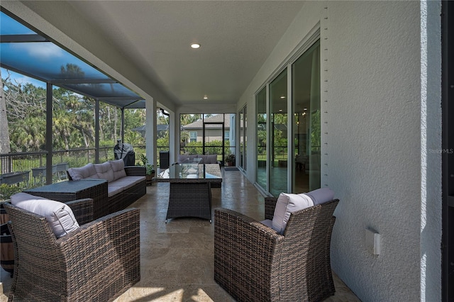 5651 Trevesta Pl, Palmetto, FL 34221 - sunroom featuring outdoor lounge area