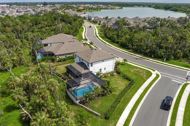 5651 Trevesta Pl, Palmetto, FL 34221 - aerial perspective of suburban area featuring a large body of water