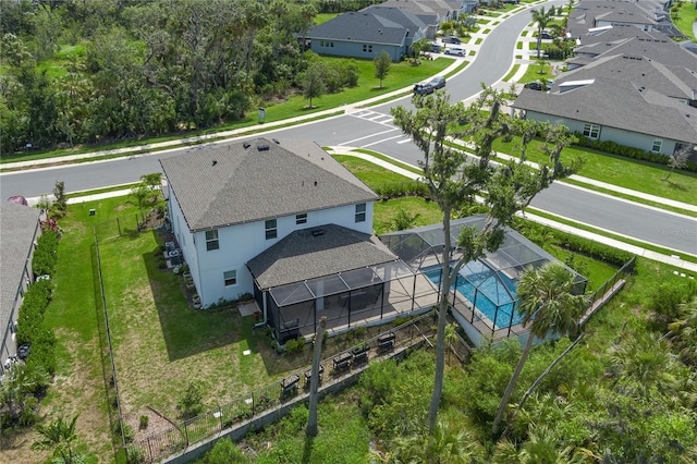 5651 Trevesta Pl, Palmetto, FL 34221 - aerial perspective of suburban area featuring a pool area