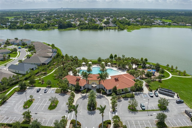 5651 Trevesta Pl, Palmetto, FL 34221 - aerial overview of property's location with a pool and a nearby body of water