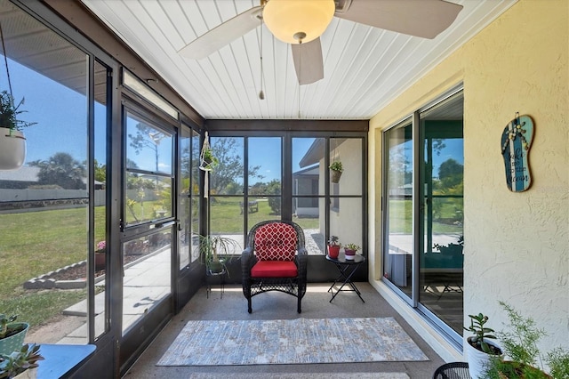 217 High Point Dr Unit 217A, Englewood, FL 34223 - sunroom with ceiling fan