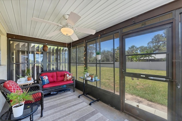 217 High Point Dr Unit 217A, Englewood, FL 34223 - sunroom / solarium with a ceiling fan and plenty of natural light