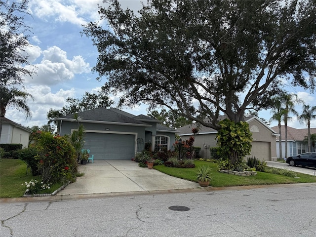 817 Tallgrass Ln, Bradenton, FL 34212 - single story home featuring a garage, concrete driveway, a front lawn, and stucco siding