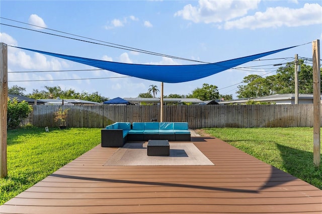 2715 Herwald St, Sarasota, FL 34231 - wooden terrace featuring outdoor lounge area