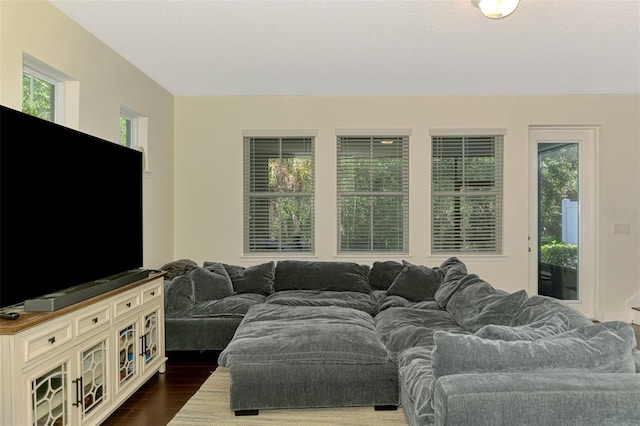 4500 Chinkapin Dr, Sarasota, FL 34232 - living room with dark wood-style floors