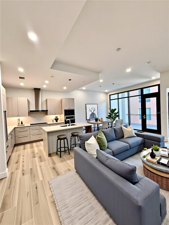 33 S Palm Ave Unit 1202, Sarasota, FL 34236 - living room with recessed lighting and light wood-style floors