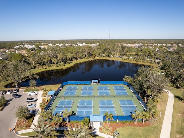 aerial view of a nearby body of water