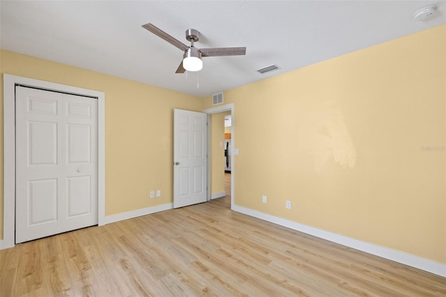 1399 Shields St, Punta Gorda, FL 33980 - unfurnished bedroom featuring light wood-style floors, baseboards, and ceiling fan