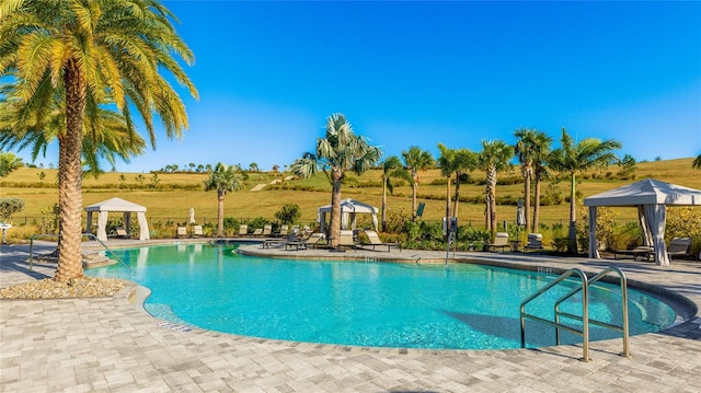 6250 Grandview Hill Ct, Bradenton, FL 34203 - community pool with a gazebo and a patio