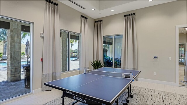 6250 Grandview Hill Ct, Bradenton, FL 34203 - rec room featuring plenty of natural light, recessed lighting, and baseboards