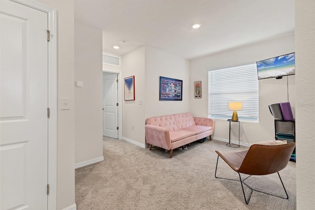 8628 Milestone Dr, Sarasota, FL 34238 - sitting room with carpet flooring, baseboards, and recessed lighting