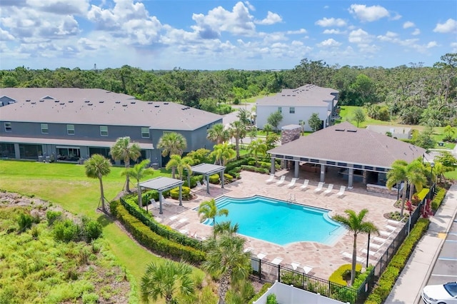 8628 Milestone Dr, Sarasota, FL 34238 - community pool with a gazebo and a patio area
