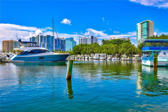 water view featuring nearby urban area