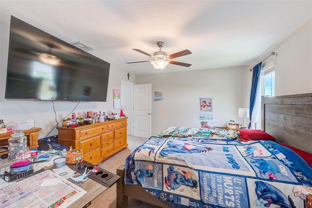 10944 Rainbow Pyrite Dr, Wimauma, FL 33598 - bedroom featuring light colored carpet and a ceiling fan