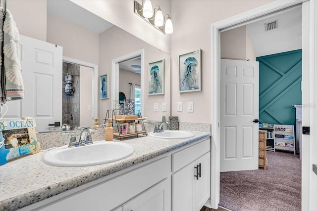 16411 62nd Gln E, Parrish, FL 34219 - full bathroom with a shower stall and double vanity