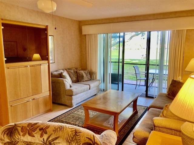 6124 43rd St W Unit 104A, Bradenton, FL 34210 - living room featuring light tile patterned flooring