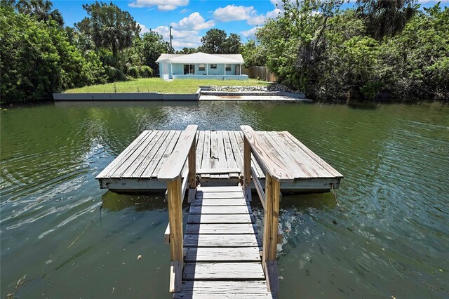 7308 Maryland Ave, Hudson, FL 34667 - dock featuring a water view and fence