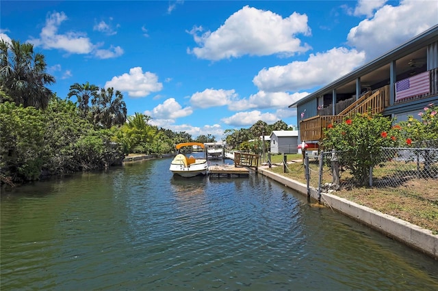 7308 Maryland Ave, Hudson, FL 34667 - dock area featuring a water view and fence