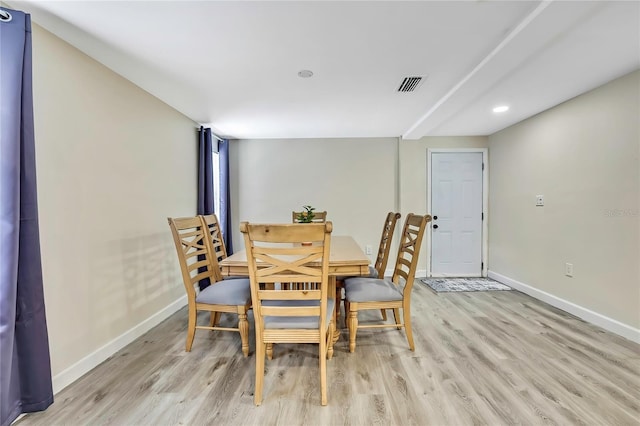 7308 Maryland Ave, Hudson, FL 34667 - dining space with light wood finished floors, baseboards, and recessed lighting