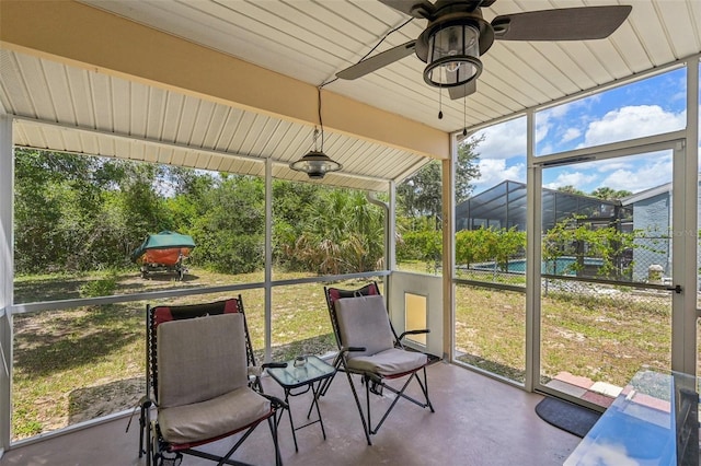 4468 Maraldo Ave, North Port, FL 34287 - sunroom / solarium featuring ceiling fan
