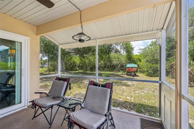 4468 Maraldo Ave, North Port, FL 34287 - sunroom with a ceiling fan
