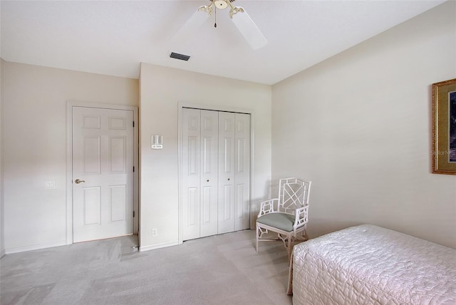 766 Shadow Bay Way, Osprey, FL 34229 - bedroom with carpet flooring, a closet, and a ceiling fan