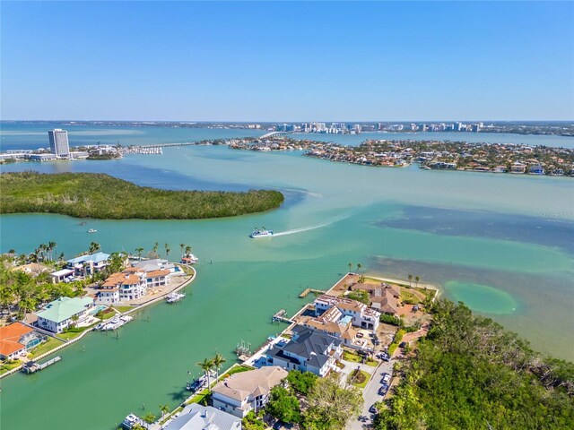 1001 Benjamin Franklin Dr Unit 106, Sarasota, FL 34236 - aerial perspective of suburban area featuring a large body of water