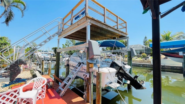 409 Bryn Mawr Is, Bradenton, FL 34207 - dock with boat lift and a water view