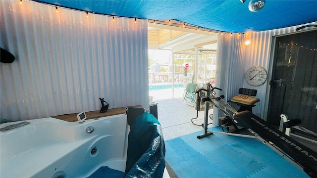 409 Bryn Mawr Is, Bradenton, FL 34207 - interior space featuring glass enclosure and an indoor pool