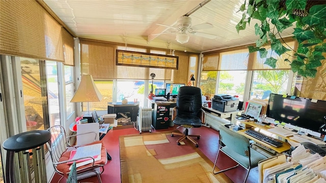 409 Bryn Mawr Is, Bradenton, FL 34207 - home office with ceiling fan, plenty of natural light, and radiator