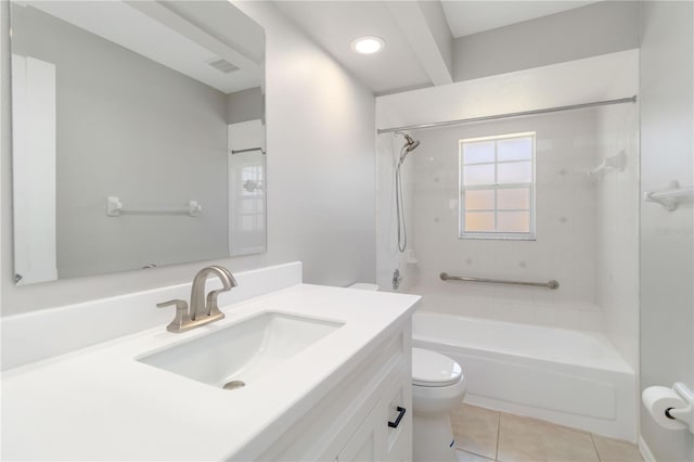 251 Broadmoor Ln, Rotonda West, FL 33947 - full bath with toilet, shower / tub combination, tile patterned flooring, and vanity