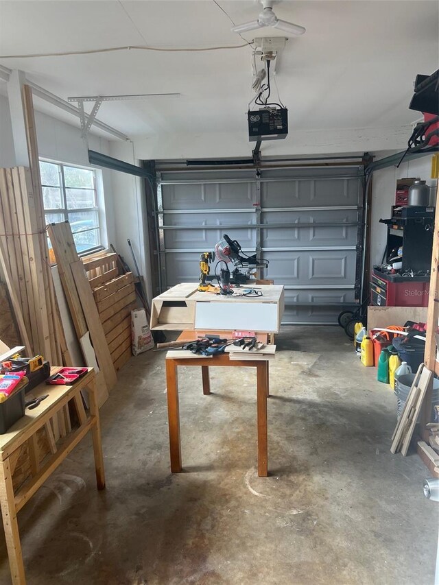 garage featuring a garage door opener