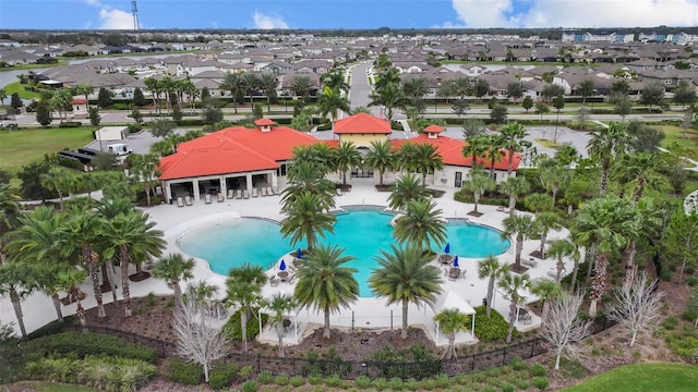 5816 Mezzana Run, Palmetto, FL 34221 - aerial perspective of suburban area with a pool area