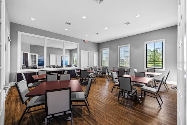 5816 Mezzana Run, Palmetto, FL 34221 - dining room featuring dark wood-type flooring, recessed lighting, and baseboards