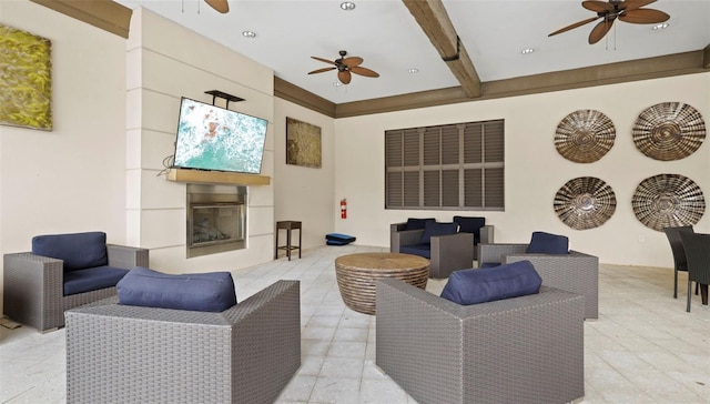 5816 Mezzana Run, Palmetto, FL 34221 - common area featuring beamed ceiling
