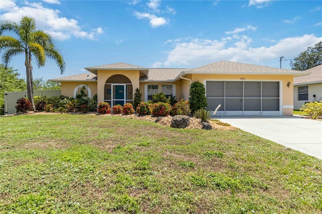 2801 Dalhart Ave, North Port, FL 34286 - ranch-style house with driveway, stucco siding, and an attached garage
