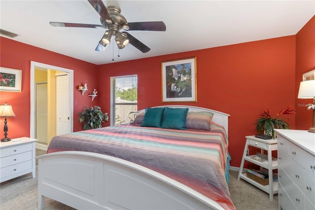 2801 Dalhart Ave, North Port, FL 34286 - bedroom with light colored carpet and ceiling fan