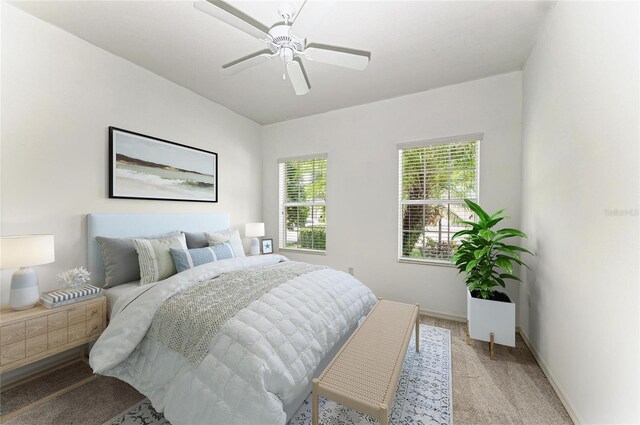 11811 Fennemore Way, Parrish, FL 34219 - bedroom with light carpet, a ceiling fan, and baseboards