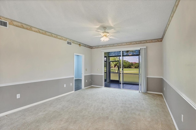 8755 Olde Hickory Ave Unit 7105, Sarasota, FL 34238 - carpeted spare room featuring a ceiling fan, a textured ceiling, and baseboards