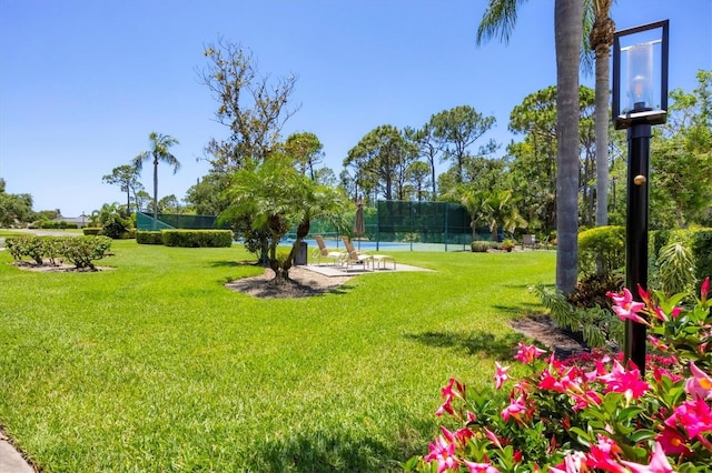 8755 Olde Hickory Ave Unit 7105, Sarasota, FL 34238 - view of yard featuring a tennis court