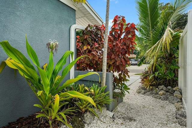 exterior view of stucco siding