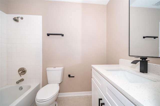1839 Cranberry Isles Way, Apopka, FL 32712 - bathroom featuring tile patterned flooring, vanity, toilet, shower / tub combination, and baseboards