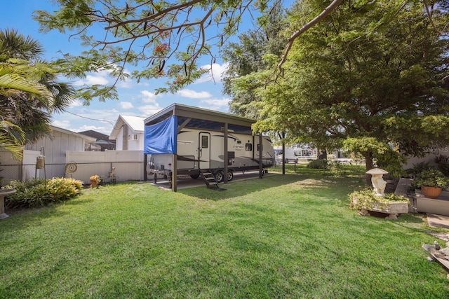 view of yard with a sunroom