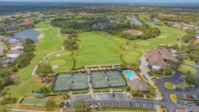 8735 Olde Hickory Ave Unit 8205, Sarasota, FL 34238 - aerial view of property and surrounding area featuring a nearby body of water and a golf club