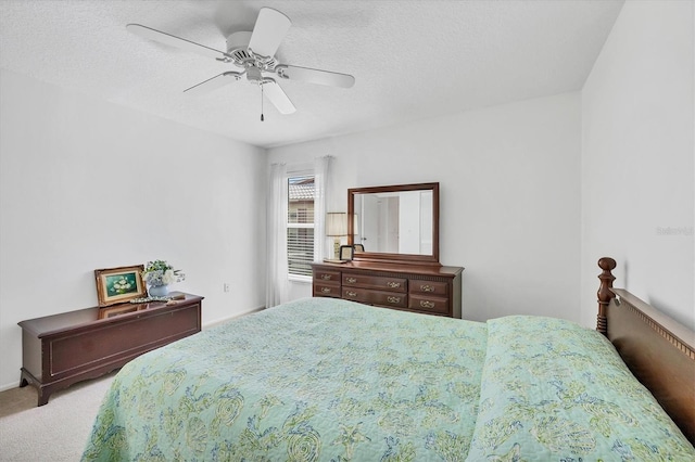 6701 12th Ave W, Bradenton, FL 34209 - bedroom featuring carpet flooring, a textured ceiling, and a ceiling fan