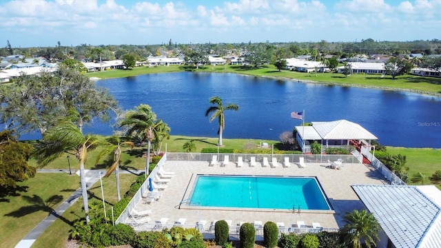 6701 12th Ave W, Bradenton, FL 34209 - community pool with a water view, a patio area, and a gazebo