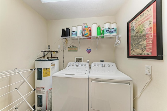 8422 Wethersfield Run Unit 103, Lakewood Ranch, FL 34202 - laundry area with water heater and washing machine and dryer