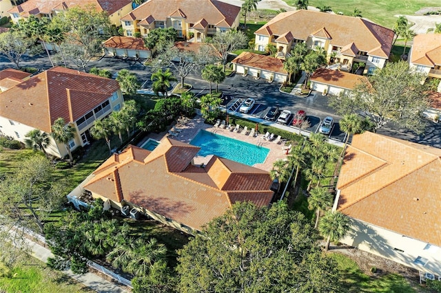 8422 Wethersfield Run Unit 103, Lakewood Ranch, FL 34202 - aerial perspective of suburban area with a pool area