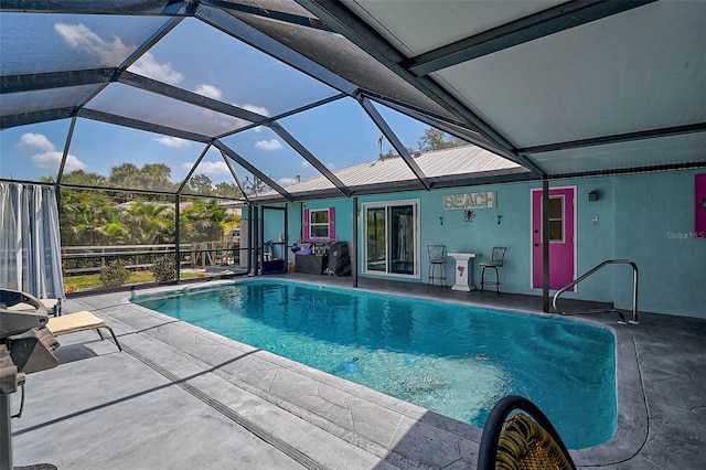 2127 Corfell St, Port Charlotte, FL 33948 - swimming pool featuring a patio and glass enclosure